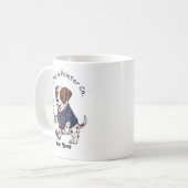 Grappige Pointer Hond Zakelijke Pak Koffie  Koffiemok (Voorkant links)
