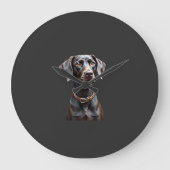Grappige Pointer T-shirt Pointer Moeder Vader Hond Grote Klok (Voorkant)