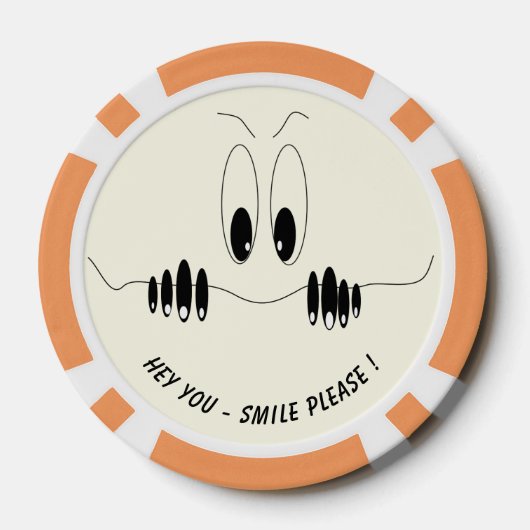 Grappige poker chips met speelse nieuwsgierige oge (Achterkant)