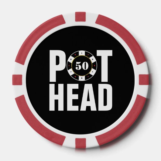 Grappige Poker Humor Pot Head Chips (Voorkant)
