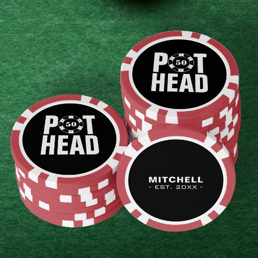 Grappige Poker Humor Pot Head Poker Chips