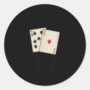 Grappige poker, ik vouw niet eens mijn wasgoed ronde sticker