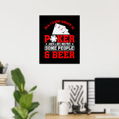Grappige poker mensen bier woord kunst poster (Thuiskantoor)