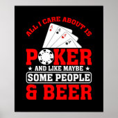 Grappige poker mensen bier woord kunst poster (Voorkant)
