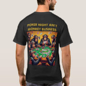 Grappige 'Poker Night' chimpansee T-shirt (Achterkant)