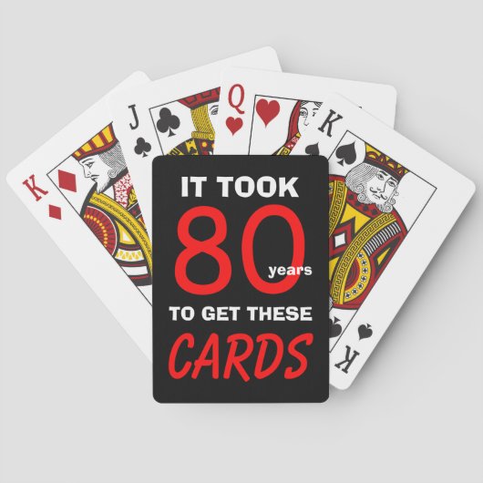 Grappige poker speelkaarten voor 80ste verjaardag (Achterkant)