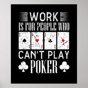 Grappige poker werk woord kunst spel kamer Casino Poster