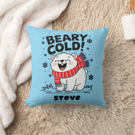 Grappige Polar Beary koude kerst Kussen