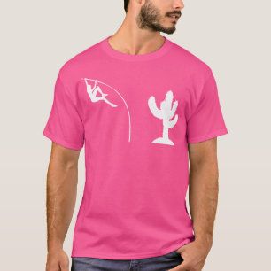 Grappige Pole Vaulter Cactus Design Vaulting Pole T-shirt
