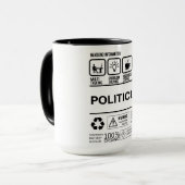 Grappige politicus die met informatie omgaat mok (Voorkant links)