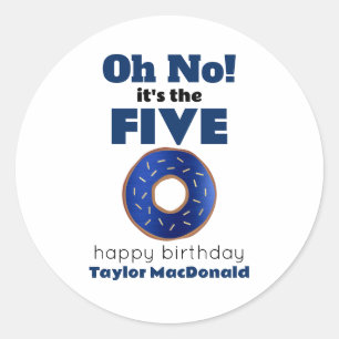 Grappige Politie Donut 50e Verjaardag Ronde Sticker