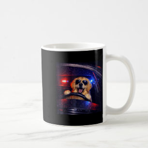 Grappige politie Golden Retriever rijdt auto hond Koffiemok