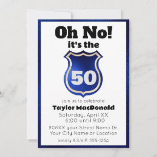 Grappige politie-insigne 50e verjaardag kaart