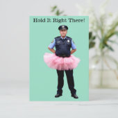 Grappige Politie Party uitnodiging (Staand voorkant)