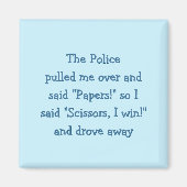 Grappige politie rock papier schaar koelkast magne magneet (Voorkant)