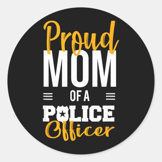 Grappige politie ronde sticker (Voorkant)