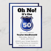 Grappige politieagent badge 50e verjaardag kaart (Voorkant / Achterkant)