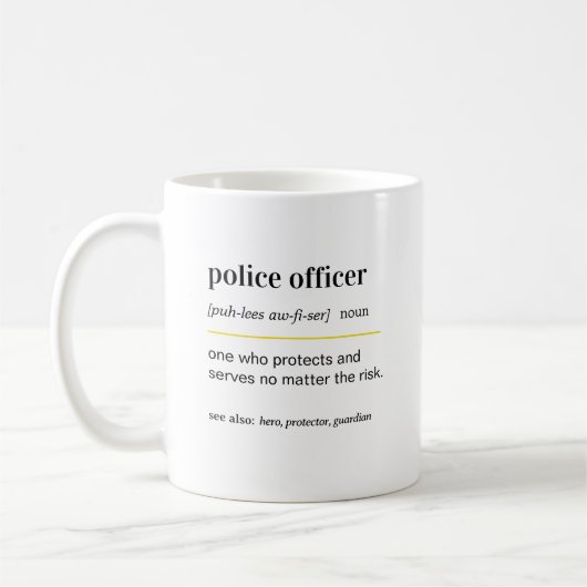 Grappige politieagent Cadeau koffiemok (Links)