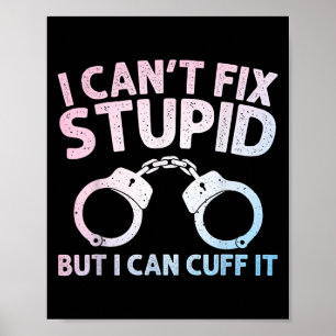 Grappige politieagent kunst voor mannen vrouwen po poster