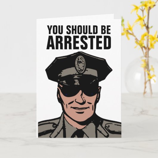 GRAPPIGE POLITIEAGENT VERJAARDAGSKAARTEN KAART (Gele Bloem)