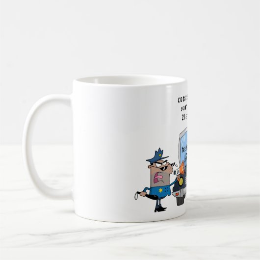 Grappige Politieagenten Pensioen Mok Persoonlijk (Links)