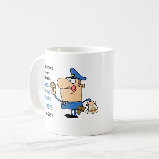 Grappige politieagenten Pensioen mok Persoonlijk (Voorkant links)