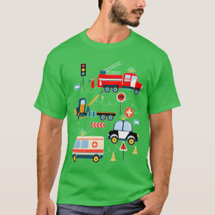 Grappige Politieauto Brandweer Ambulance Voertuige T-shirt