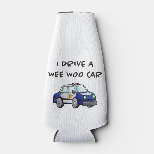 Grappige politieauto flesjeskoeler (Voorkant)