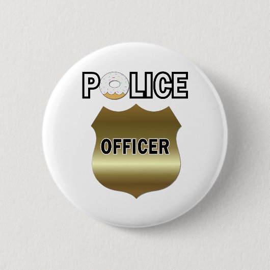 Grappige politiecommissaris geschenken ronde button 5,7 cm (Voorkant)