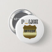 Grappige politiecommissaris geschenken ronde button 5,7 cm (Voorkant /achterkant)