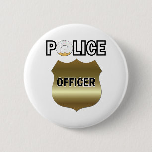Grappige politiecommissaris geschenken ronde button 5,7 cm