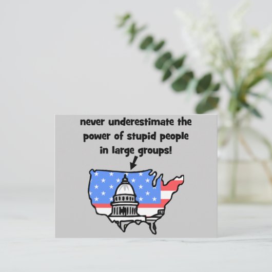 grappige politiek briefkaart (Staand voorkant)