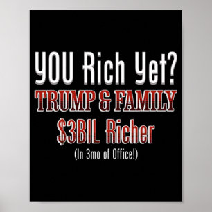 Grappige politieke corrupte Trump wordt rijker in Poster