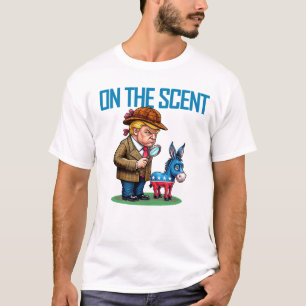 Grappige Politieke Detective Cartoon Op De Geur T-shirt