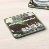 Grappige politieke grap bos klimaatverandering sat bier onderzetter (Linkerzijde)