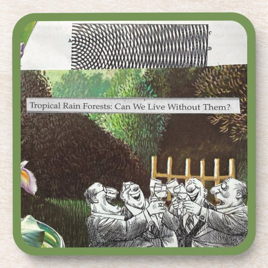 Grappige politieke grap bos klimaatverandering sat bier onderzetter (Voorkant)