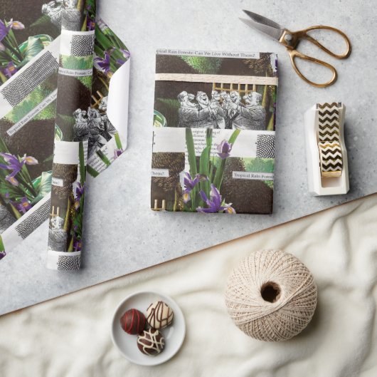 Grappige politieke grap bos klimaatverandering sat cadeaupapier (Crafts)