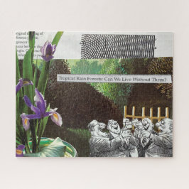 Grappige politieke grap bos klimaatverandering sat legpuzzel
