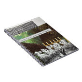 Grappige politieke grap bos klimaatverandering sat notitieboek (Rechterzijde)