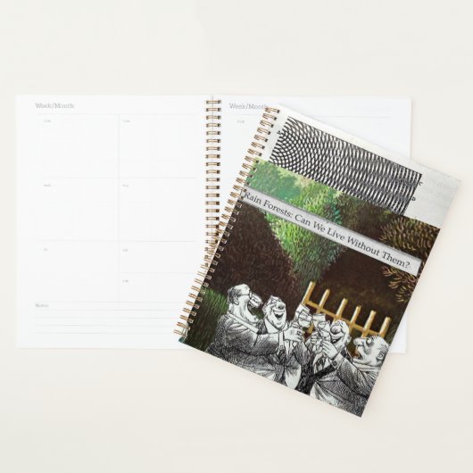 Grappige politieke grap bos klimaatverandering sat planner (Display)