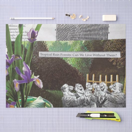 Grappige politieke grap bos klimaatverandering sat tissuepapier (Craft)