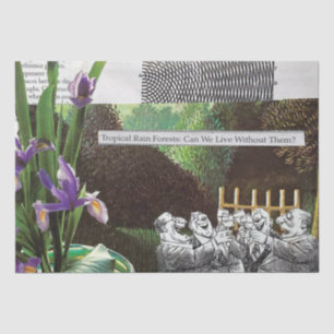 Grappige politieke grap bos klimaatverandering sat tissuepapier