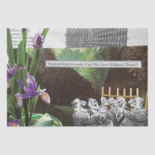 Grappige politieke grap bos klimaatverandering sat tissuepapier (Voorkant)