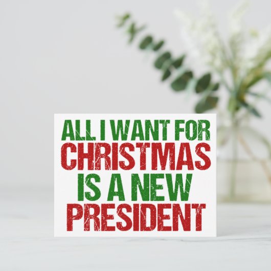 Grappige politieke kerst verkiezing Humor Briefkaart (Staand voorkant)