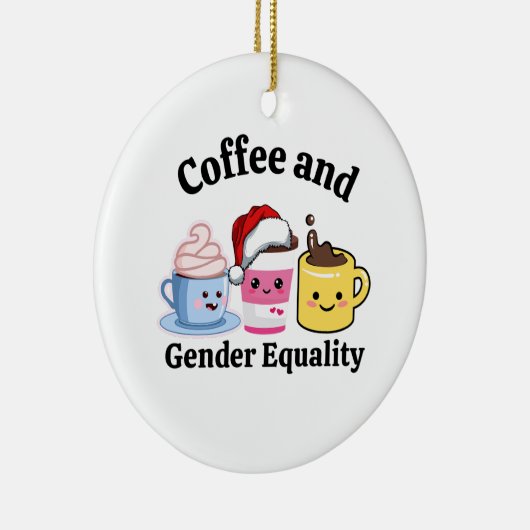Grappige Politieke Koffie Feministische Gay Pride  Keramisch Ornament (Rechts)