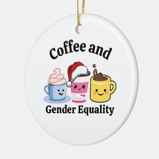 Grappige Politieke Koffie Feministische Gay Pride  Keramisch Ornament (Links)
