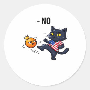 Grappige Politieke Meme Geen Kat Ontwerp Ronde Sticker