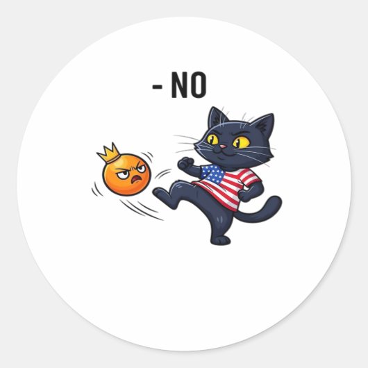 Grappige Politieke Meme Geen Kat Ontwerp Ronde Sticker (Voorkant)
