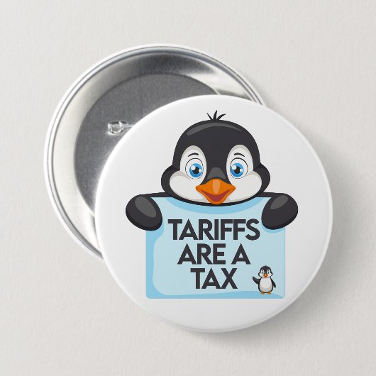 Grappige politieke meme pinguïn tarief ronde button 7,6 cm (Voorkant /achterkant)