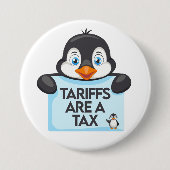 Grappige politieke meme pinguïn tarief ronde button 7,6 cm (Voorkant)